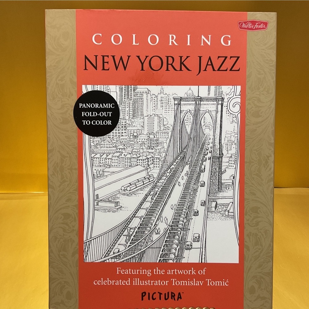 Pictura Coloring New York Jazz Tomislav Tomic Panoramic Fold-Out 9781633220188